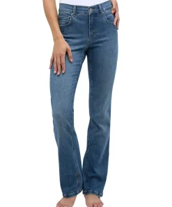 Angels Jeans Leni mit Bootcut in mittelblauer Waschung