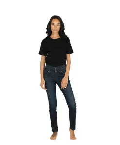 Angels Jeans Skinny Button in dunklem Dark Indigo Used