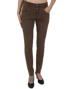 Angels Jeans Skinny Button in dunklem Brown Used