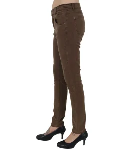 Angels Jeans Skinny Button in dunklem Brown Used