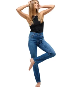 Angels Jeans Straight Fit Cici im zeitlosen Blue Used