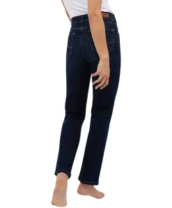 Angels Jeans Straight Fit Cici in dunkelblauem Used-Look