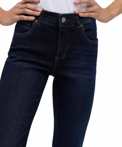 Angels Jeans Straight Fit Cici in dunkelblauem Used-Look