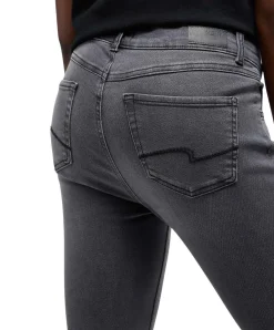 Angels Jeans Straight Fit Cici in grauer Used-Waschung