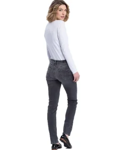 Cross Anya - dunkelgraue Jeans mit modischen High Waist