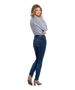 Cross Anya - Hoch sitzende, Slim-Fit-Jeans in dunkelblau