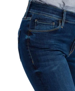 Cross Anya - Hoch sitzende, Slim-Fit-Jeans in dunkelblau