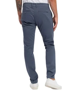 Cross Chino-Hose im Tapered Fit in blauer Struktur-Optik