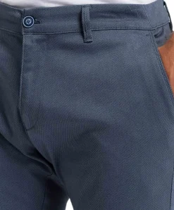 Cross Chino-Hose im Tapered Fit in blauer Struktur-Optik