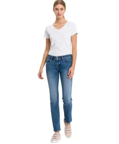 Cross Damen Jeans Regular Fit Rose in hellem Blue Used
