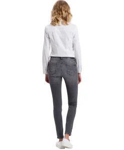 Cross Damen-Jeans Skinny Fit Alan in grauem Grey Used