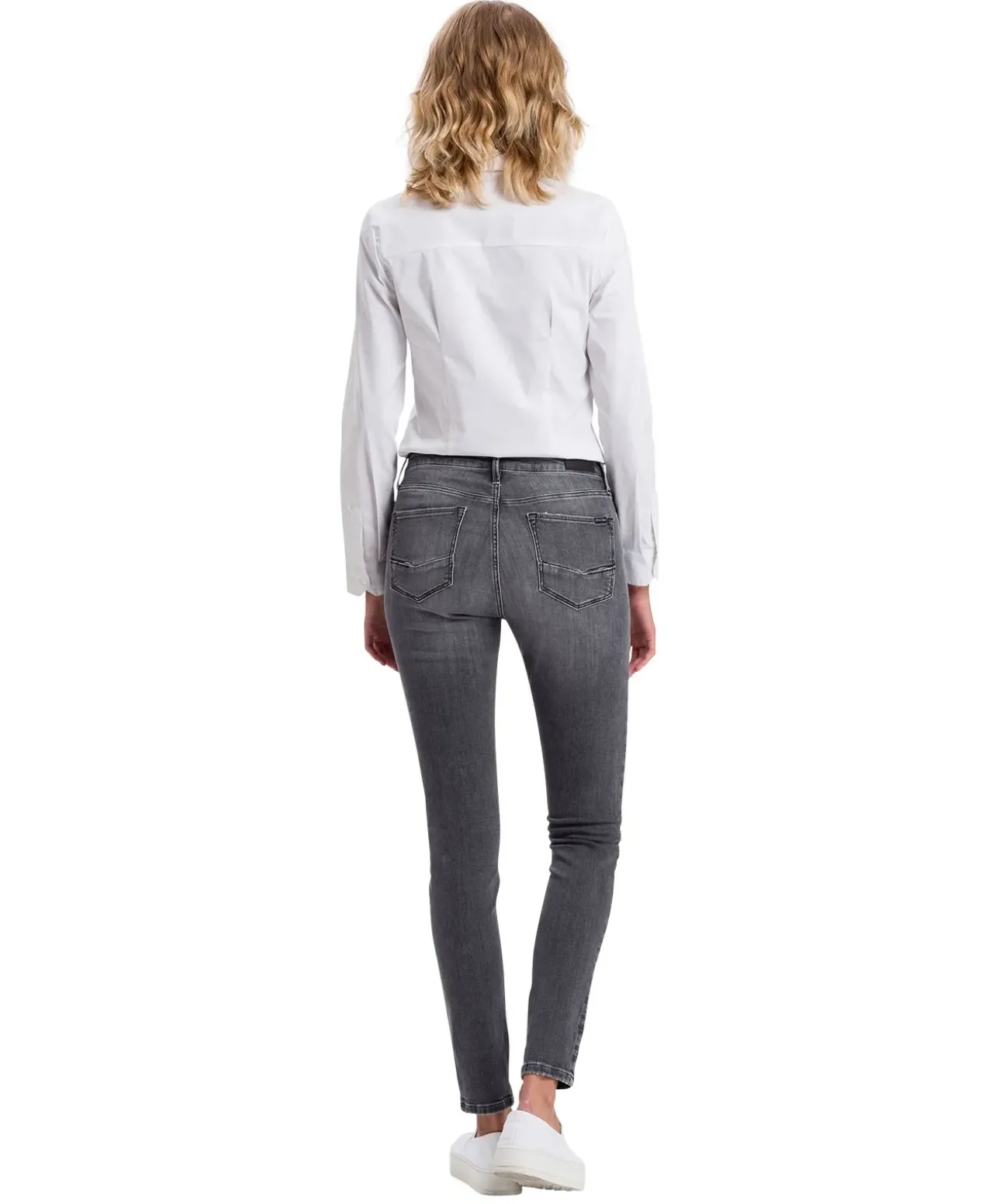 Cross Damen-Jeans Skinny Fit Alan in grauem Grey Used