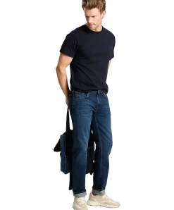 Cross Damien Jeans in Dunkelblau mit Slim Fit