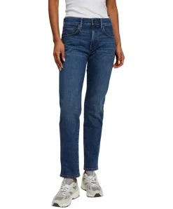 CROSS Emilia Jeans mit geradem Bein in mittelblau
