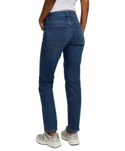 CROSS Emilia Jeans mit geradem Bein in mittelblau