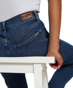 CROSS Emilia Jeans mit geradem Bein in mittelblau