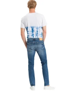 Cross Herren Jeans Slim Fit Damien in blue Used Optik