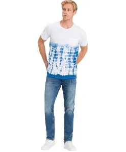 Cross Herren Jeans Slim Fit Damien in blue Used Optik