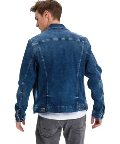 Cross Herren Jeansjacke Regular Fit in Mittelblau