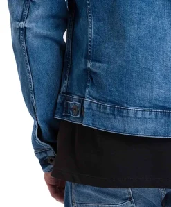 Cross Herren Jeansjacke Regular Fit in Mittelblau