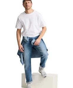 Cross Jeans Antonio in Mittelblau mit Relaxed Fit