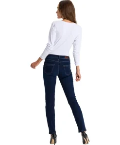 Cross Jeans Anya - Slim fit Jeans in Dark Blue Färbung