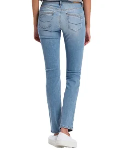 Cross Jeans Anya mit High Waist in hellblauem Used