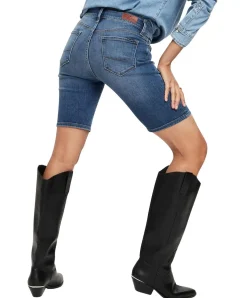 Cross Jeans Anya Short mit hohem Bund in Mittelblau