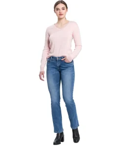 Cross Jeans Bootcut Lauren mit High Waist in Mittelblau