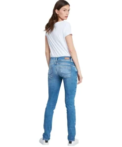 Cross Jeans Regular Fit Loie in blau mit Doppelknopf