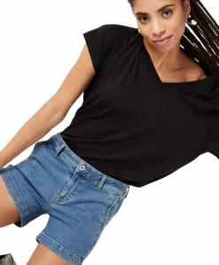 Cross Jeans Shorts Arya in Mittelblau