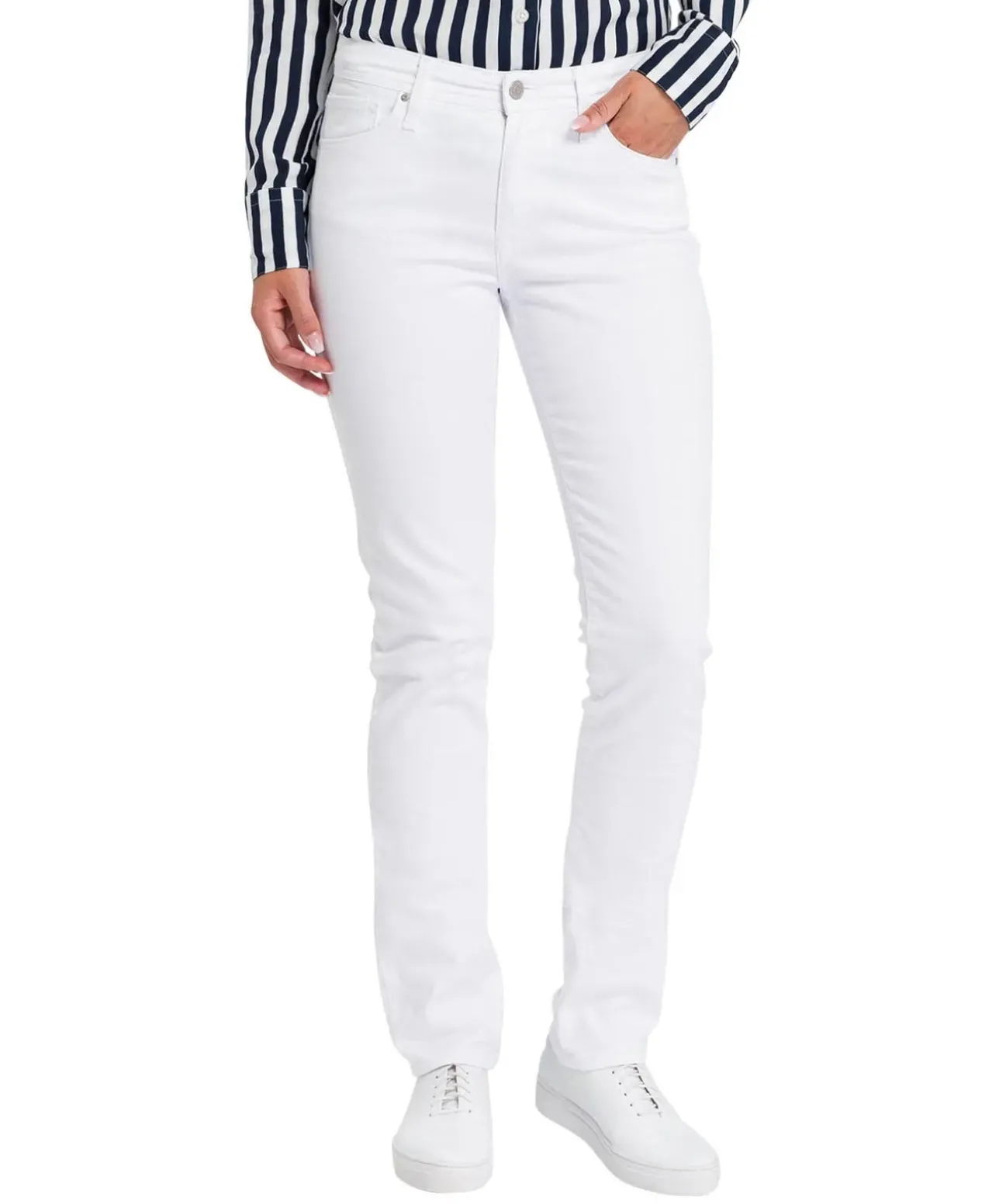 Cross Jeans Slim Fit Anya mit High Waist in Weiß