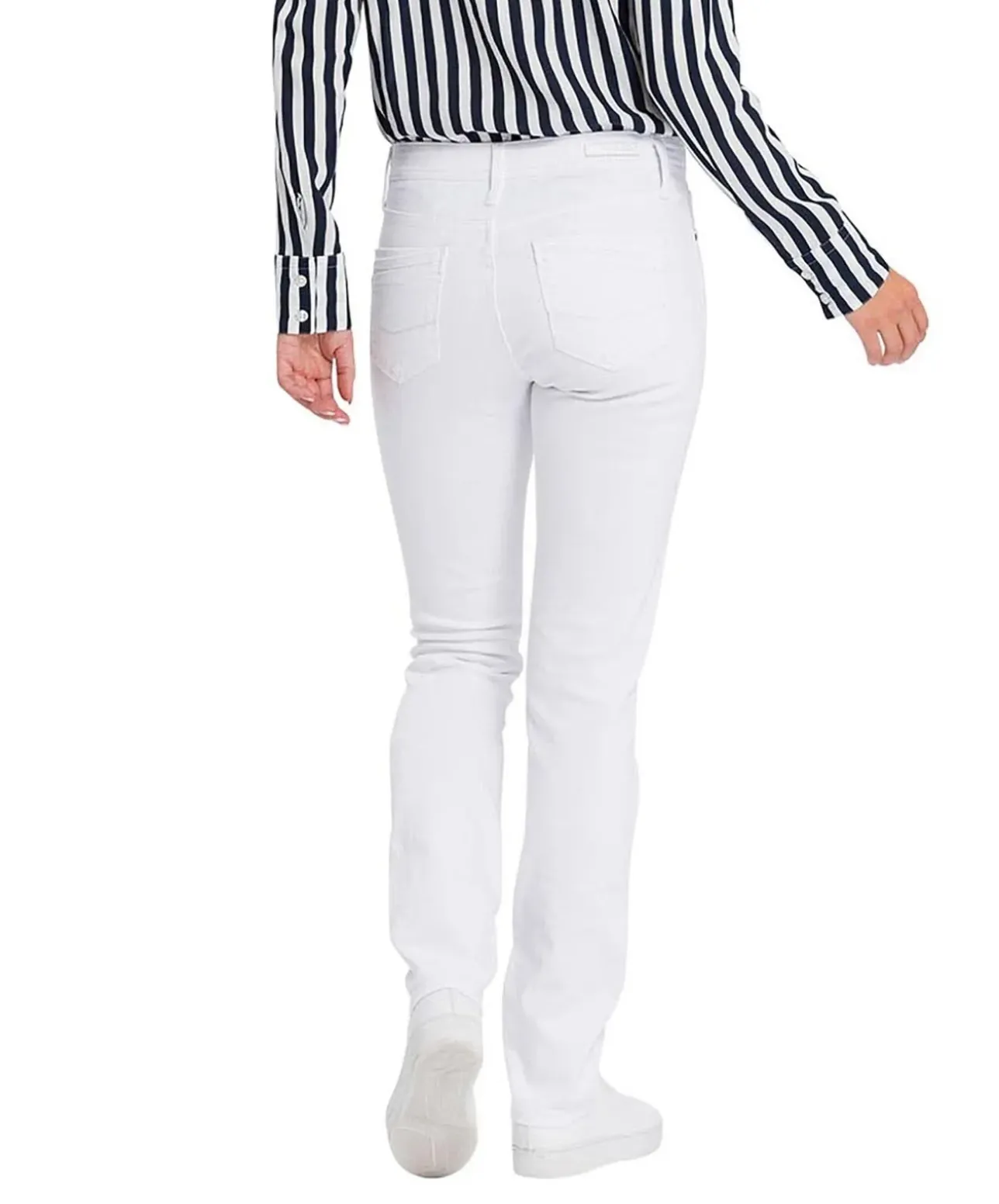 Cross Jeans Slim Fit Anya mit High Waist in Weiß
