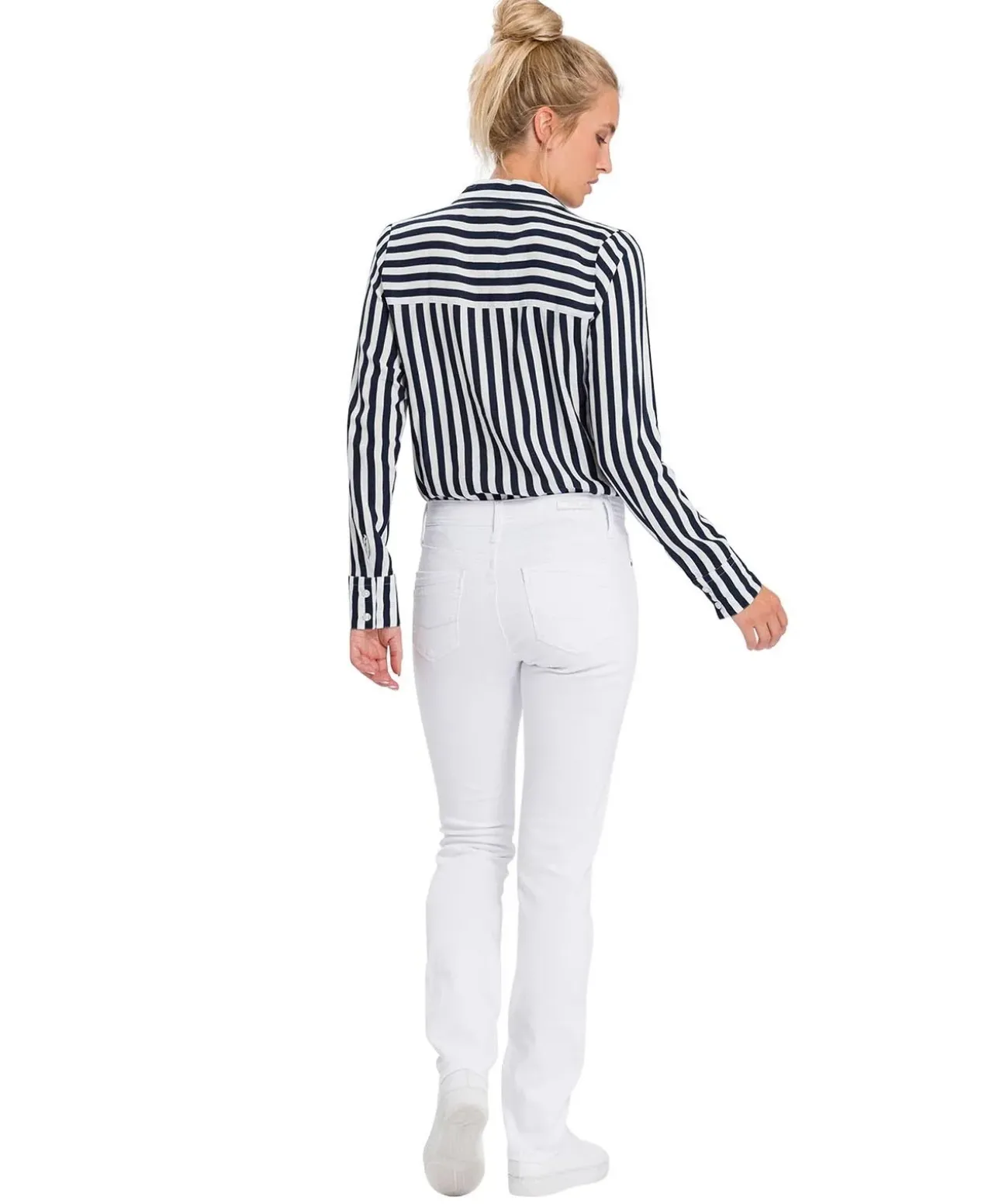 Cross Jeans Slim Fit Anya mit High Waist in Weiß