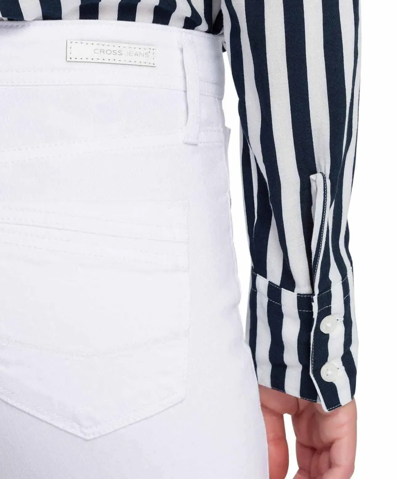 Cross Jeans Slim Fit Anya mit High Waist in Weiß