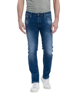 Cross Jeans Slim Fit Damien aus mittelblauem X-Treme Flex Denim