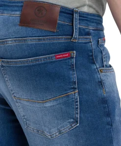 Cross Jeans Slim Fit Damien aus mittelblauem X-Treme Flex Denim