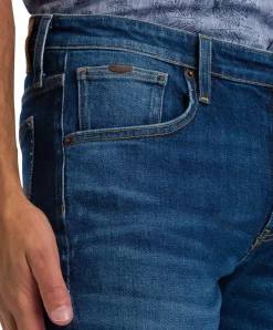 Cross Jeans Slim Fit Damien in Indigo Used-Optik