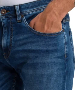 Cross Jeans Slim Fit Jimi aus mittelblauem Sweat Denim