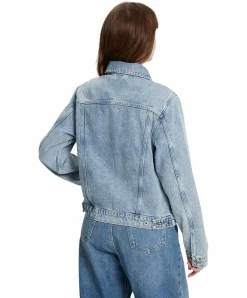 Cross Jeansjacke in Hellblau mit recycelter Baumwolle