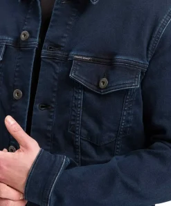 CROSS Jeansjacke mit Regular Fit in Schwarzblau
