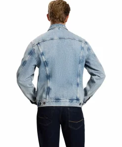 CROSS Jeansjacke mit Regular Fit in hellblauer Waschung