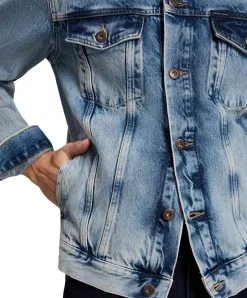 CROSS Jeansjacke mit Regular Fit in hellblauer Waschung