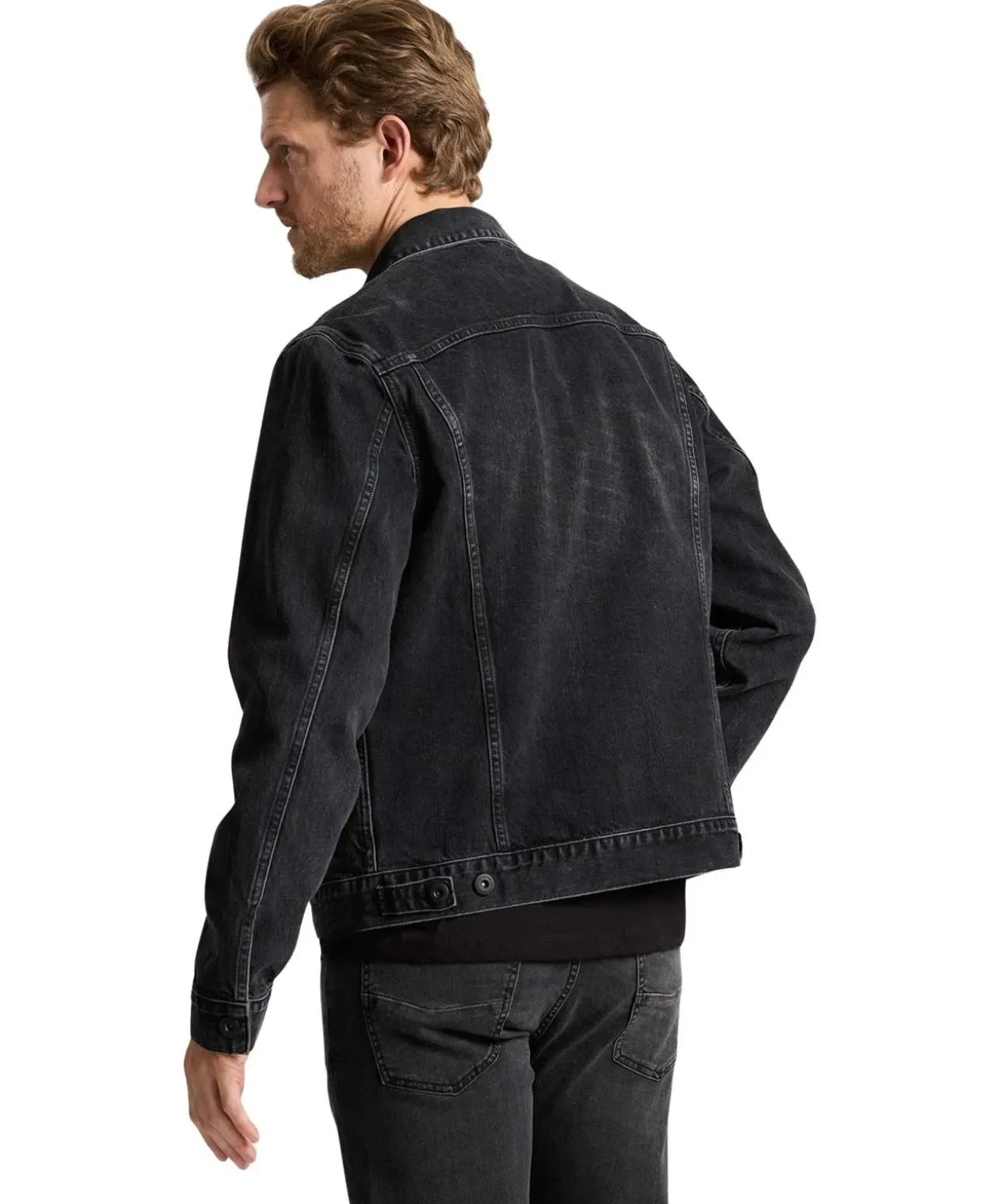 CROSS Jeansjacke mit Regular Fit in schwarzer-Waschung