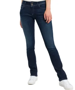 Cross Loie Jeans Regular Fit in Dunkelblau mit Doppelknopf