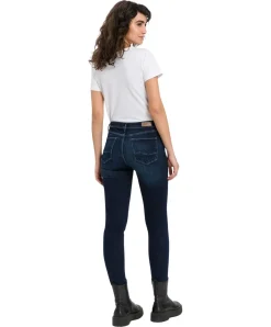 Cross Skinny Jeans Alan in Deep Blue mit hohem Bund