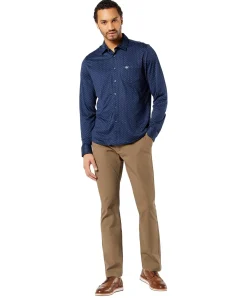 Dockers Chino Hose im Straight Fit aus braunem Twill