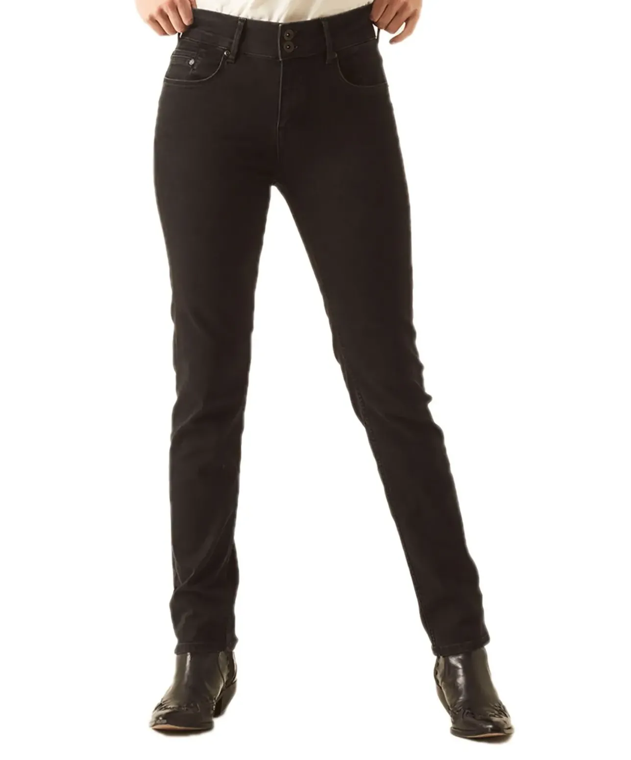 Garcia Caro Jeans Curved in schwarzem Dark Used