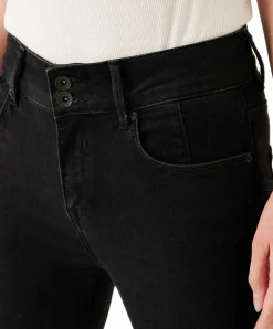 Garcia Caro Jeans Curved in schwarzem Dark Used