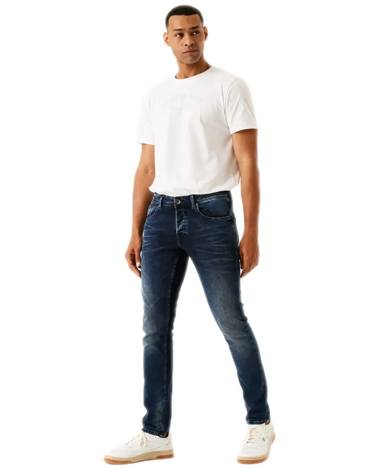 Garcia Herren Jeans Slim Fit Savio in dunklem Vintage-Look